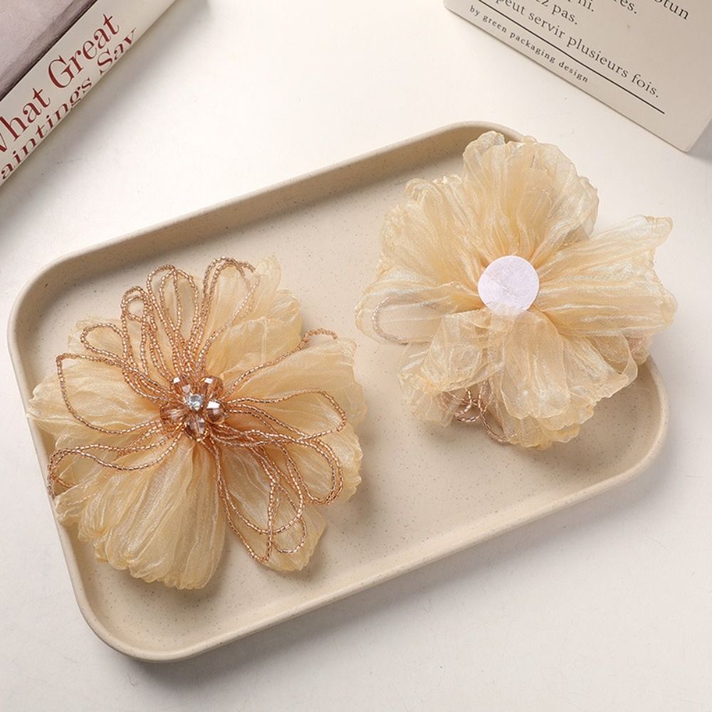 Applique Patch Flower - ผ้าออร์แกนซ่าประดับดอกไม้ ตกแต่งคริสตัล ดอกไม้ประดับลูกปัด ผ้าประดับดอกไม้ คอร์เซจดอกไม้ งานฝีมือ