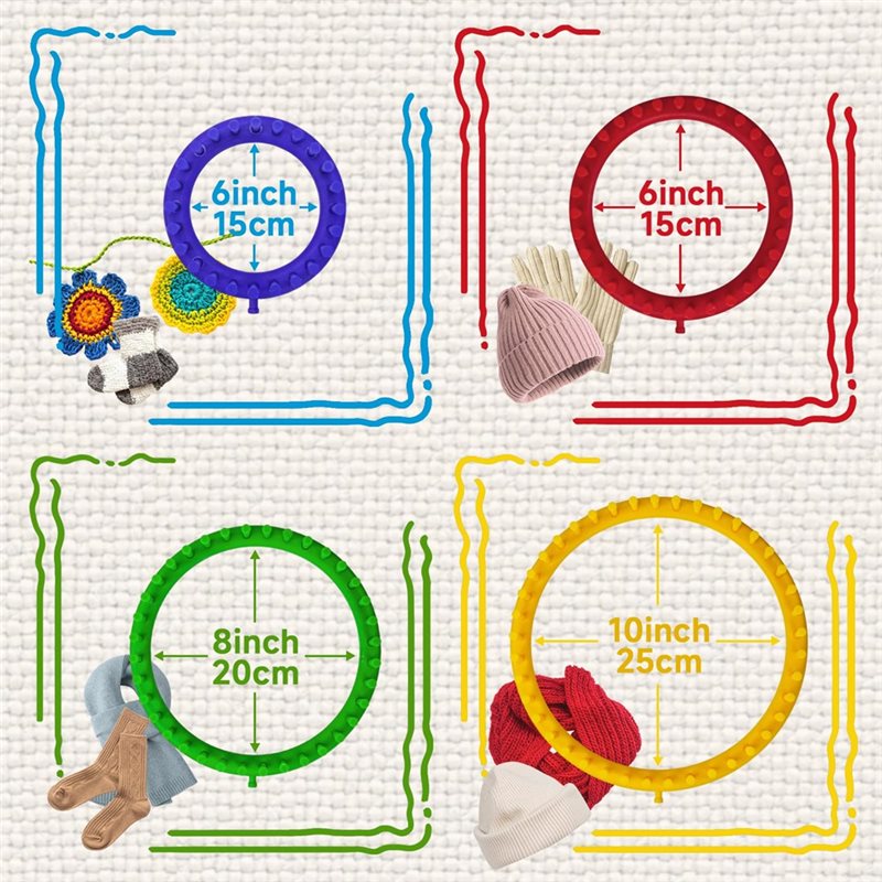 Pom Pom Maker Tool - 【ชุดอุปกรณ์ DIY】ชุดเครื่องมือถักหมวก ผ้าพันคอ พร้อมเครื่องทำพู่กลม สำหรับผู้เริ่มต้น 4