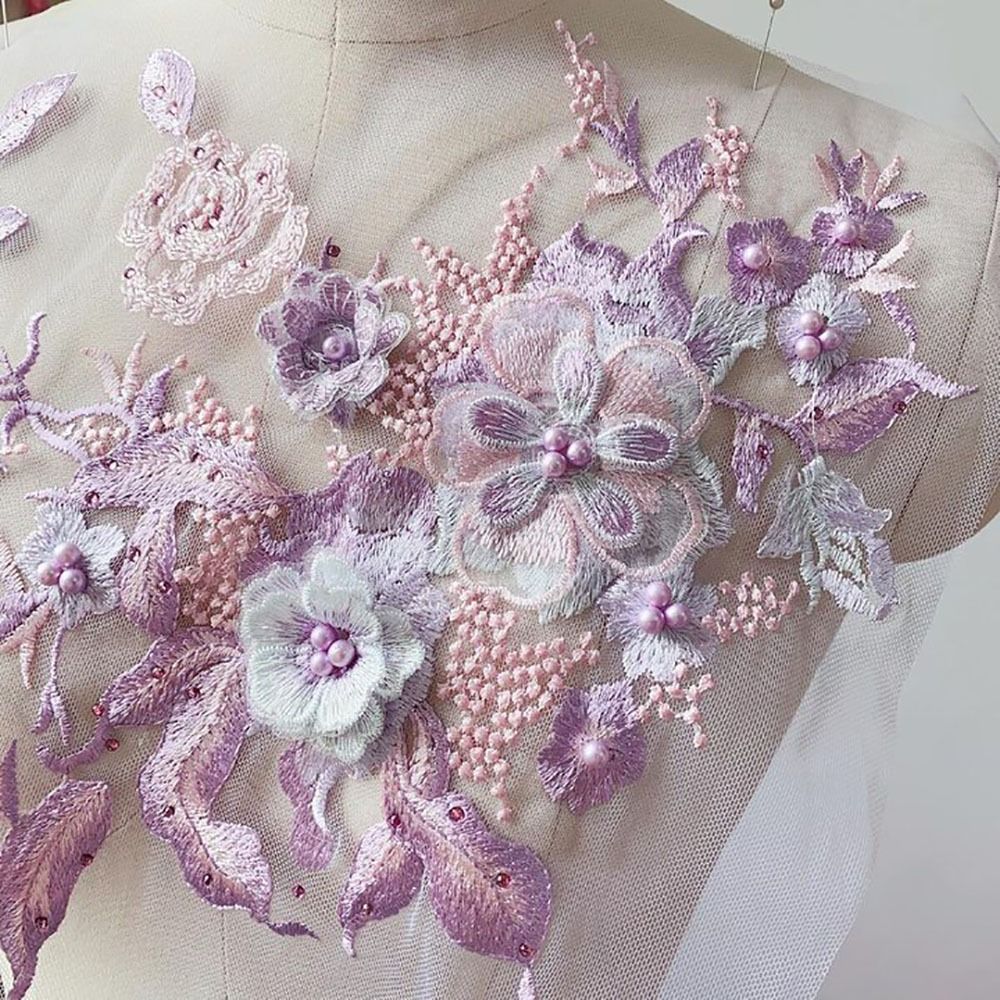 3D ดอกไม้ลูกปัดผ้าลูกไม้ Appli - Applique Patch Flower บทวิจารณ์และราคา