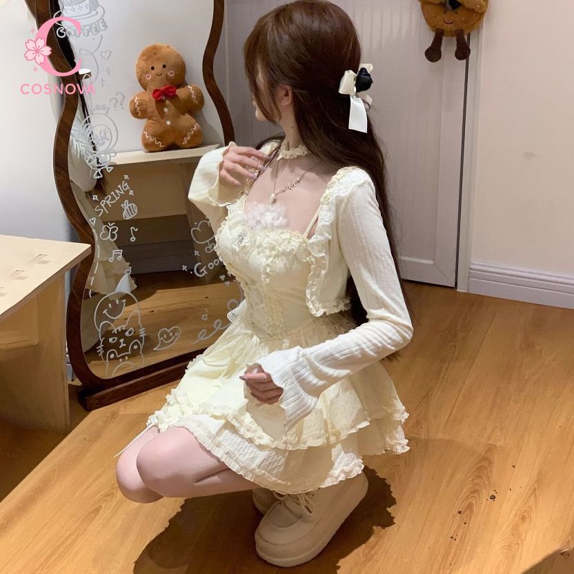 ชุดเดรสแคมิโซลสไตล์โลลิต้าหวาน - Elastic Lace Trim บทวิจารณ์และราคา