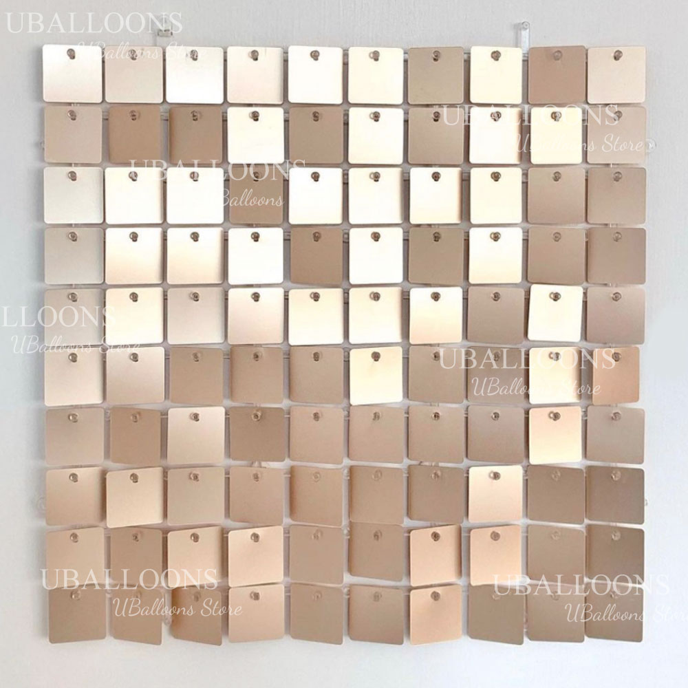 แผงผ้าประดับเลื่อมสีทองเบจแบบด - Sequin Fabric Panel บทวิจารณ์และราคา