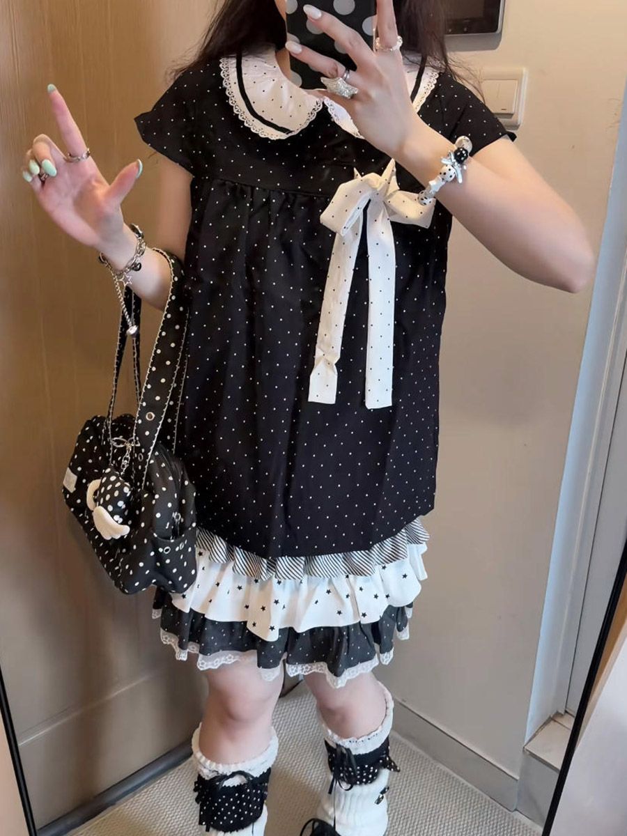 ชุดเซ็ต 2 ชิ้นสไตล์ Y2K คาวาอี - Elastic Lace Trim บทวิจารณ์และราคา